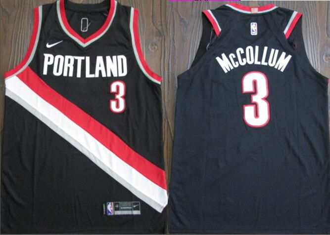 Men Portland Trail Blazers #3 Mccollum Black Nike NBA Jerseys->portland trail blazers->NBA Jersey